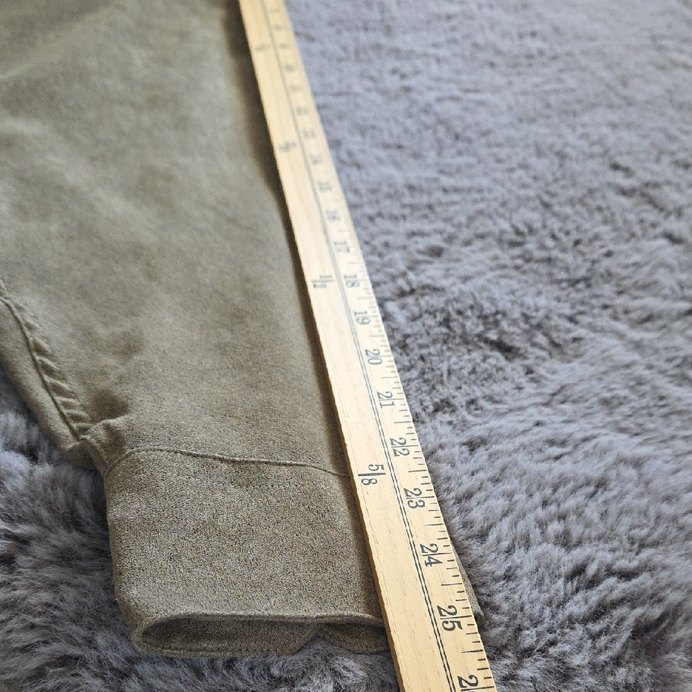 Geoffrey Beene Khaki Olive Microsueded Button Down Shirt Relaxed Large - Picture 11 of 14